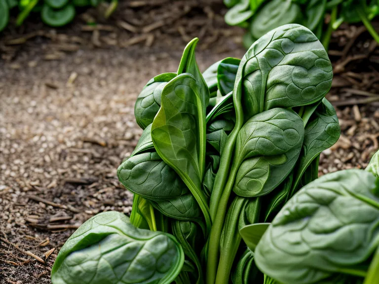 Jeunes épinards poussant à l'ombre protectrice de plants de pois grimpants