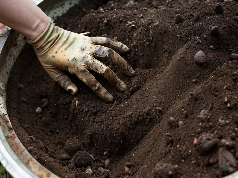 préparation du sol pour la culture des fraises, terre ameublie et enrichie en compost avant plantation