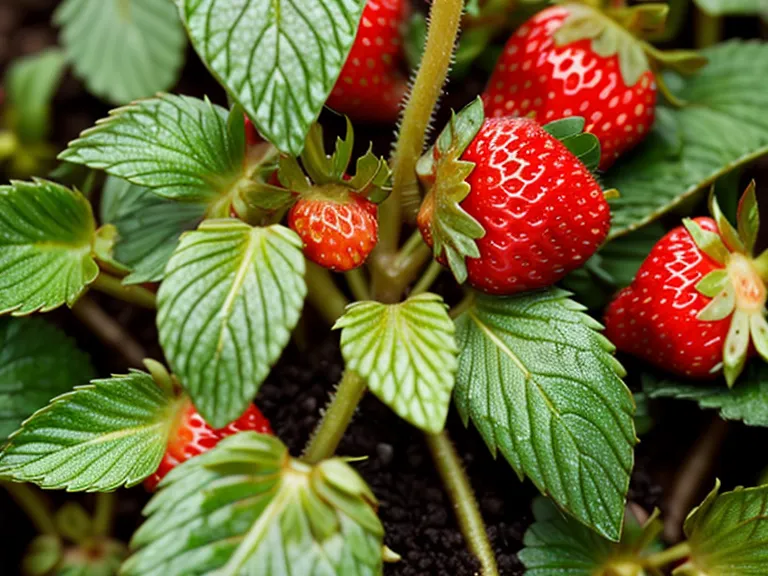 jeunes plants de fraisiers en potager débutant, sol nu laissé au soleil en sortie d'hiver