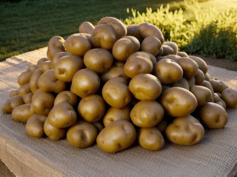 Récolte généreuse de pommes de terre propres sur toile de jute, résultat d'un potager productif