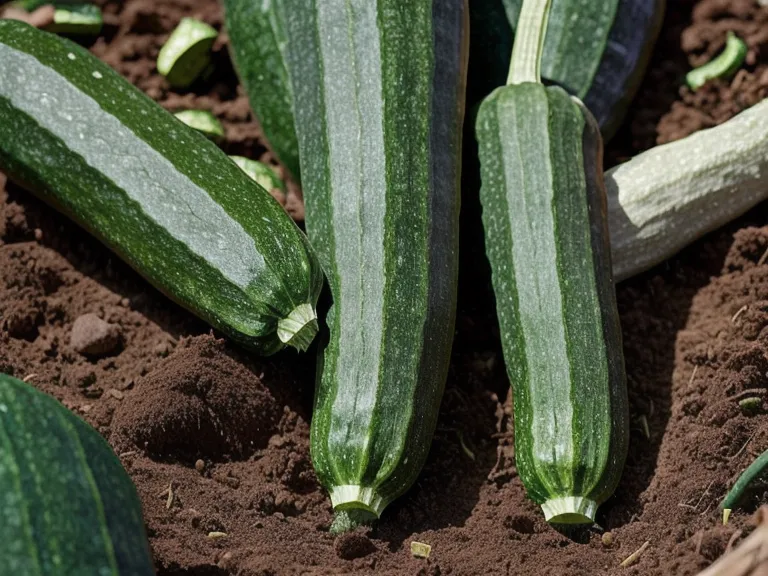 Paillage épais au pied d'une courgette pour réduire l'arrosage et les économies d'un potager nourricier