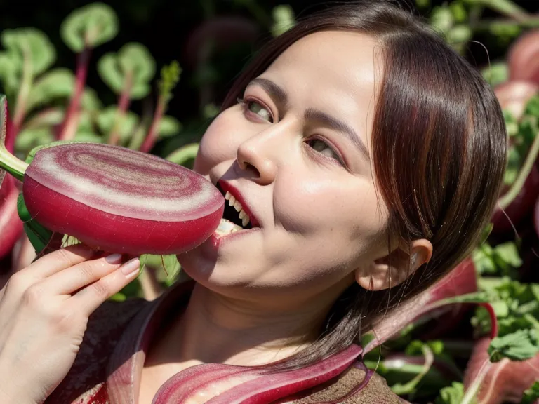 Main croquant un radis fraîchement récolté, symbole d'autonomie alimentaire au jardin