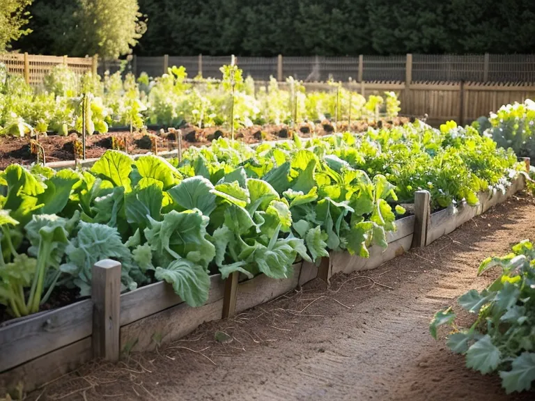 Un potager bien organisé et productif avec des rangées de légumes sains.