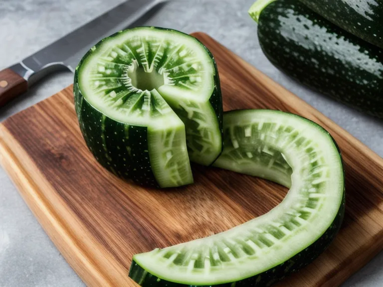 Tranches de concombre frais et humide sur une planche à découper en bois rustique.
