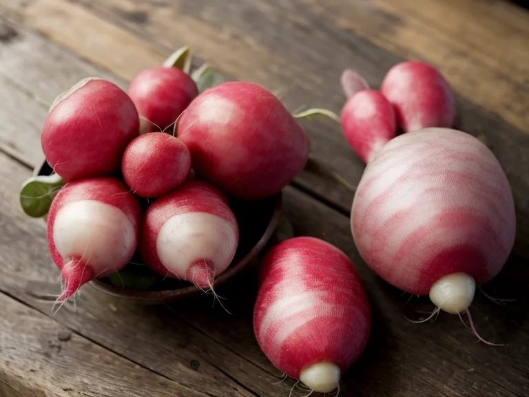 Comparaison entre un jeune radis croquant et un vieux radis fibreux issus du même potager productif