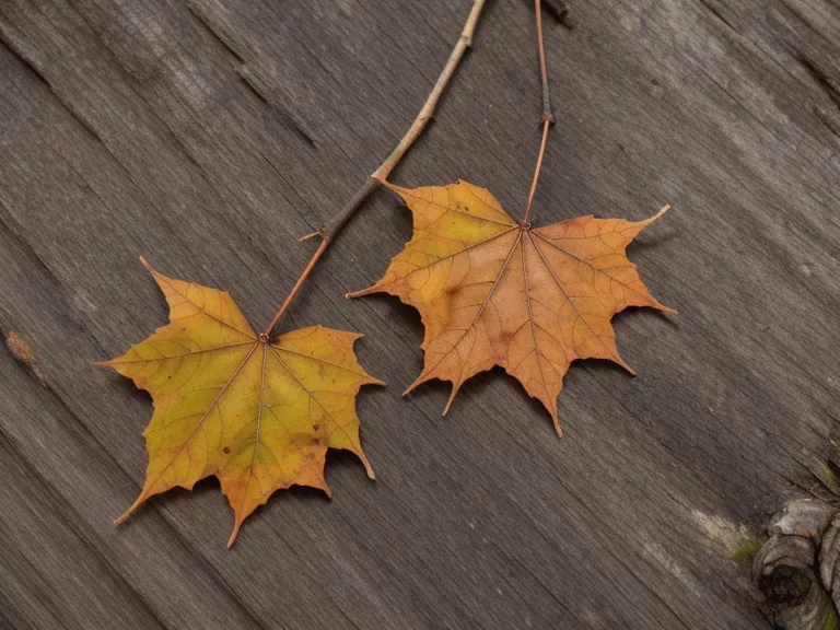 Gros plan sur des feuilles d'érable sèches et brûlées par la chaleur.