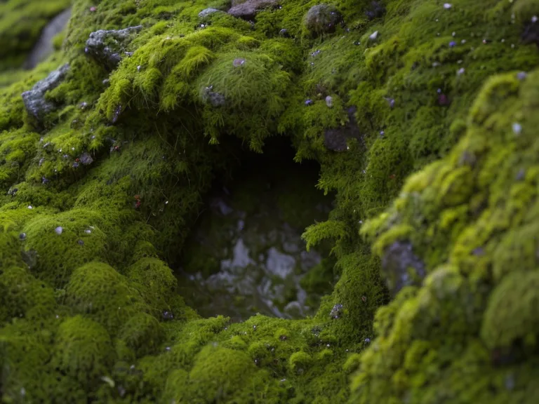 Mousse épaisse et gorgée d'eau sur une pelouse humide, symptôme d'un sol pas assez vivant