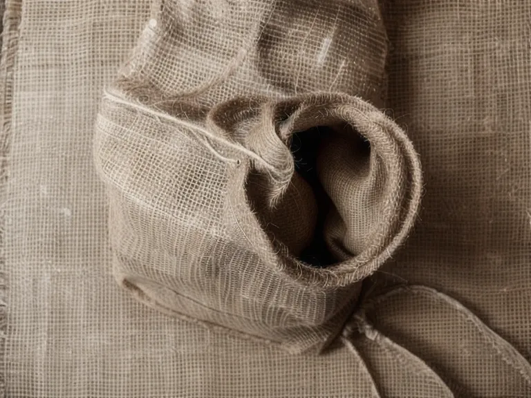 Un sac en toile de jute humide posé sur le sol du potager pour rafraîchir les semis.
