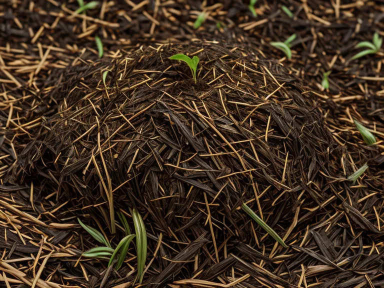 Paillis de paille épais protégeant un sol vivant en cours de reconstruction dans un potager bio
