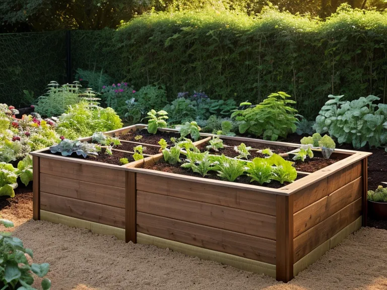 Bac de culture surélevé en bois rempli de terreau sain, solution pour un potager bio en sol urbain