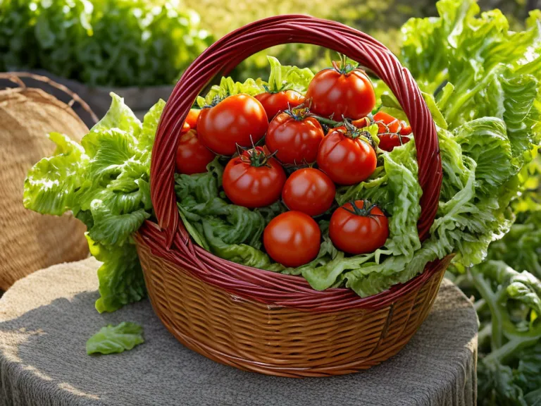 Panier de tomates et salades récoltées dans un potager bio préparé avec un amendement naturel