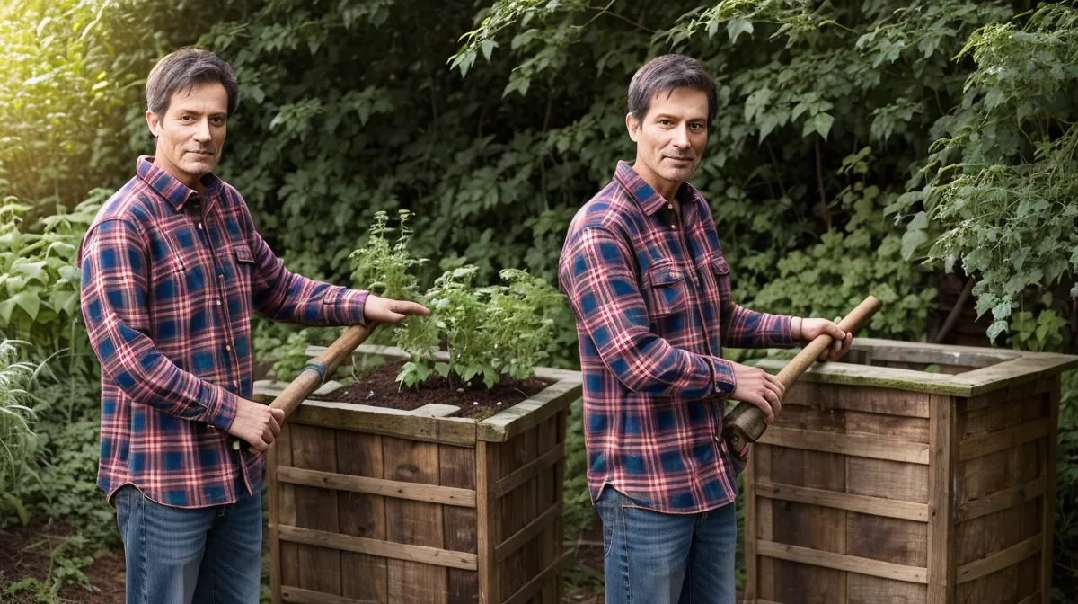 Compost maison sans odeur, base d'un amendement du sol pour un potager bio en zéro déchet