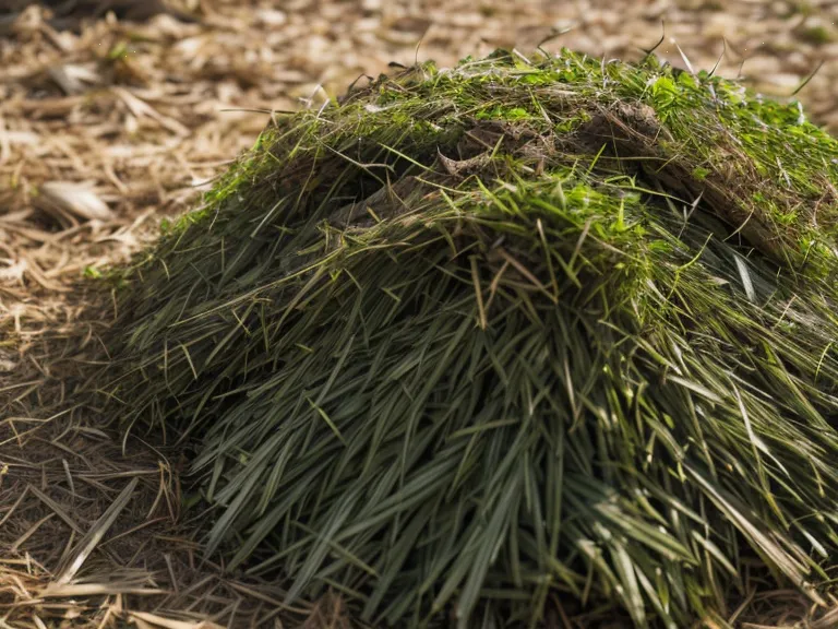 Tontes de pelouse fraîches et feuilles mortes mélangées pour équilibrer un compost maison