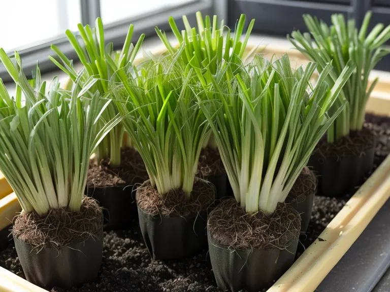Semis de poireaux chétifs comparés à des plants vigoureux, la base de semis réussis